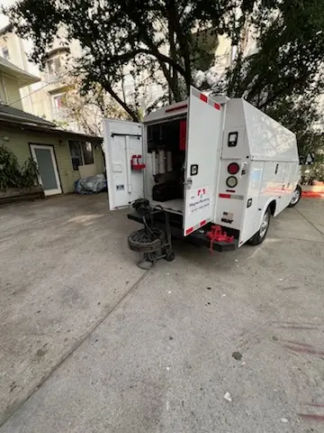 Magnet Plumbing service vehicle on-site for Slab Leak Repair in San Lorenzo